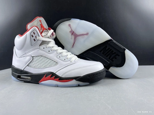 Chep Onekick Fire Jordan Tongue 5 Silver Retro DA1911-102 Red (2020) Air 0825